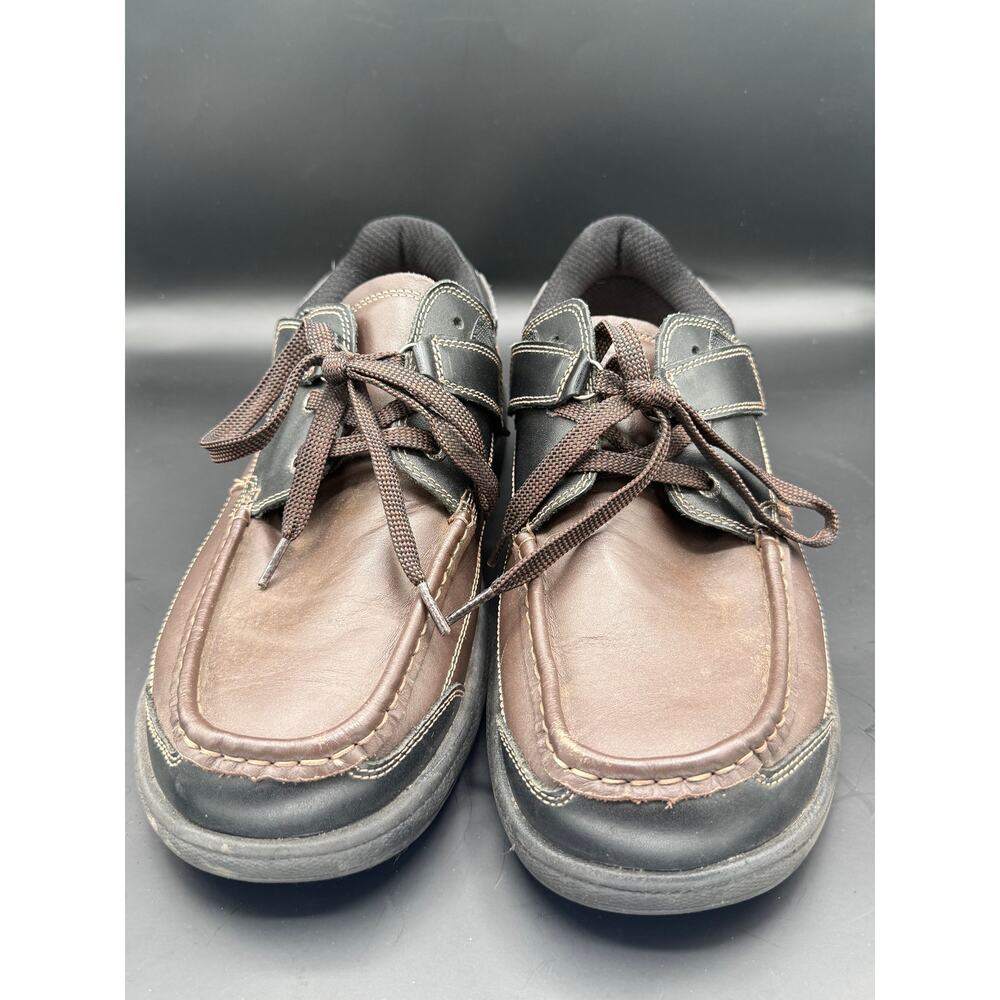 Orthofeet Men's 422 Boat Shoes Black Diabetic Arthritis Shoes Size 10 Wide